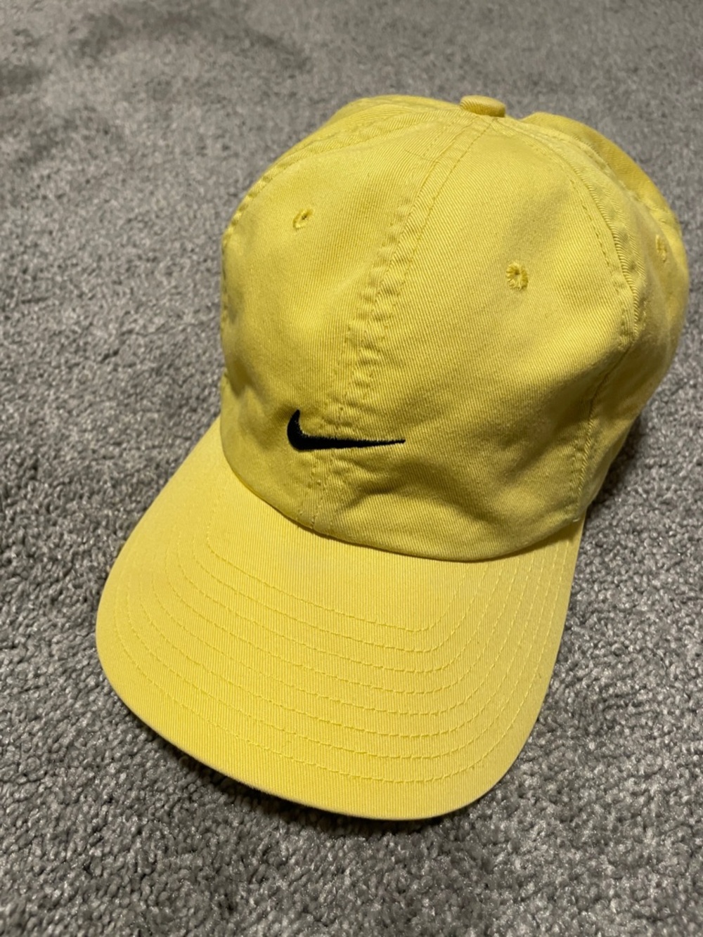 Nike Bright Yellow Cap with Black Swoosh